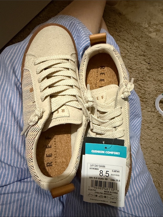 Reef Shoes - Reef Lay Day Dawn Men's Sneakers in Cream with Tan Accents